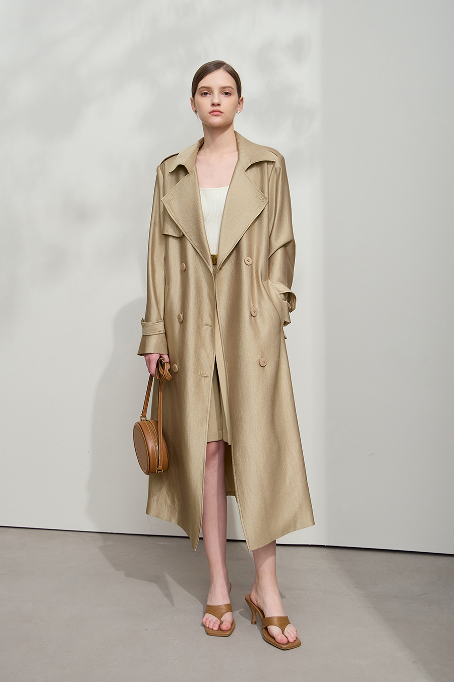 Belted Long Trench Coat|AMII-AMII.com