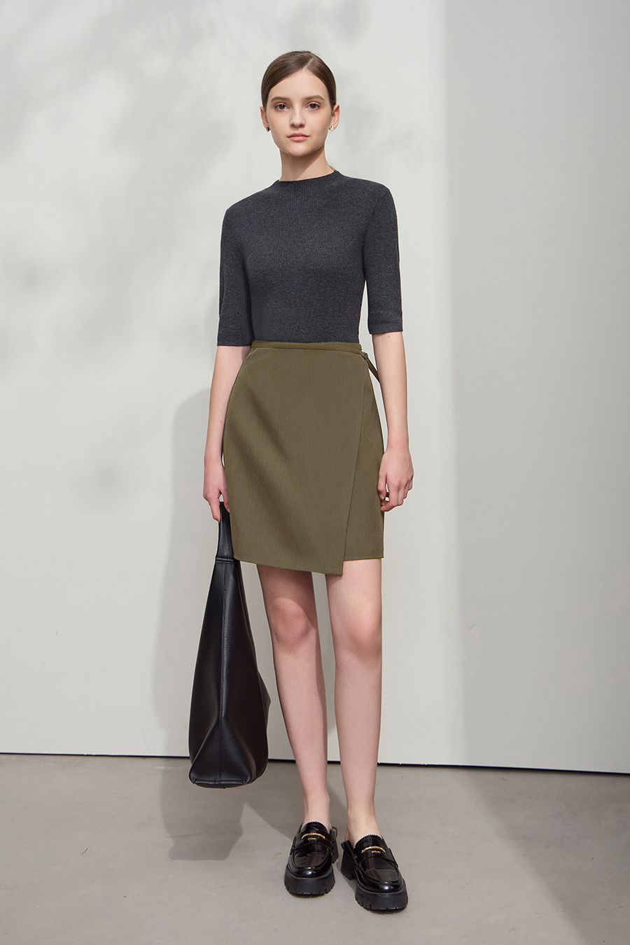 Day Buckle Overlay Skirt|AMII-AMII.com