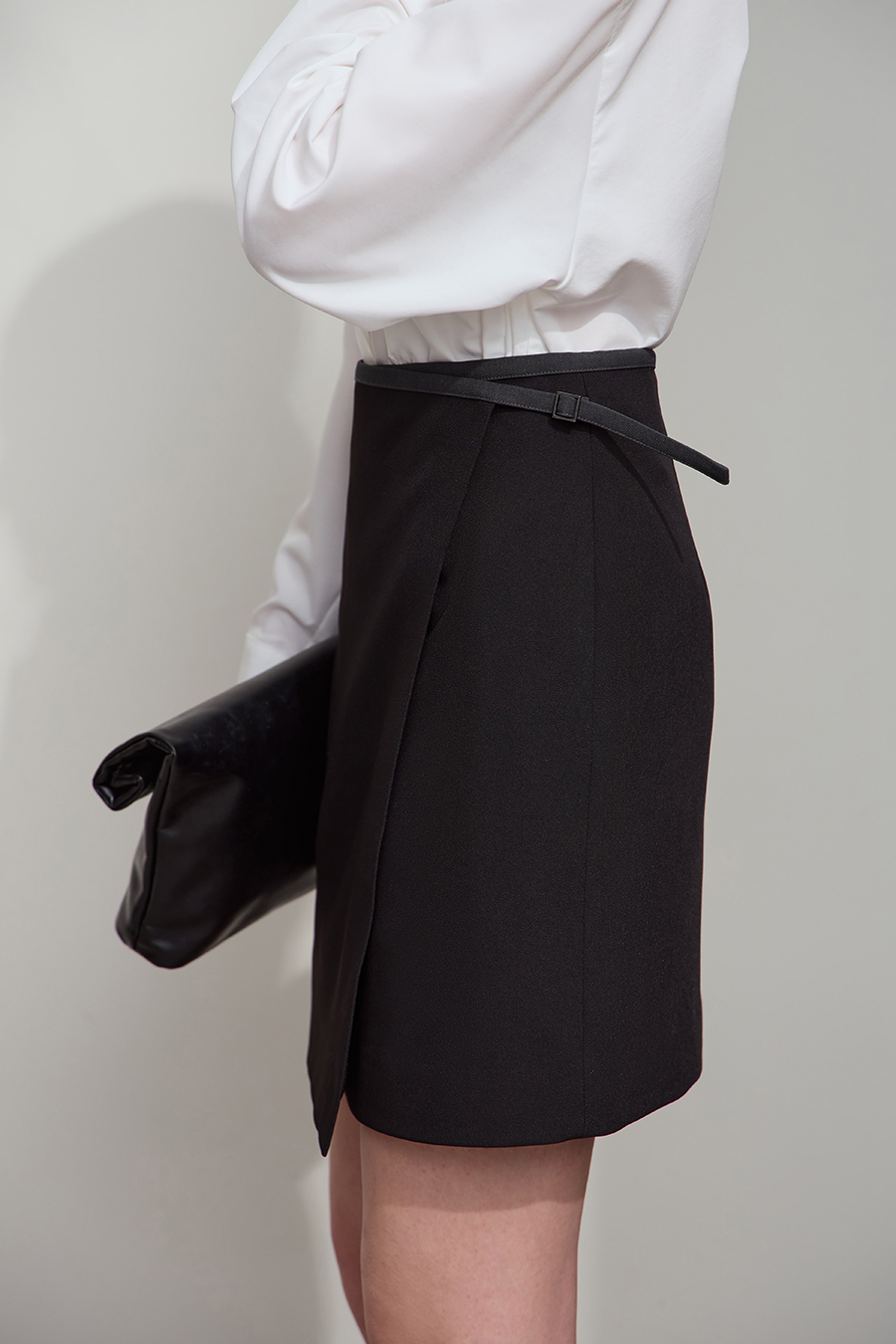 Day Buckle Overlay Skirt|AMII-AMII.com
