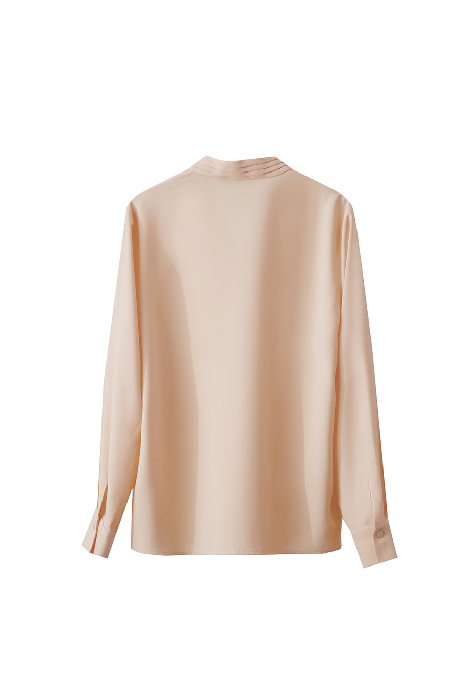 Pleated V - Neck Ribbon Shirt|AMII-AMII.com