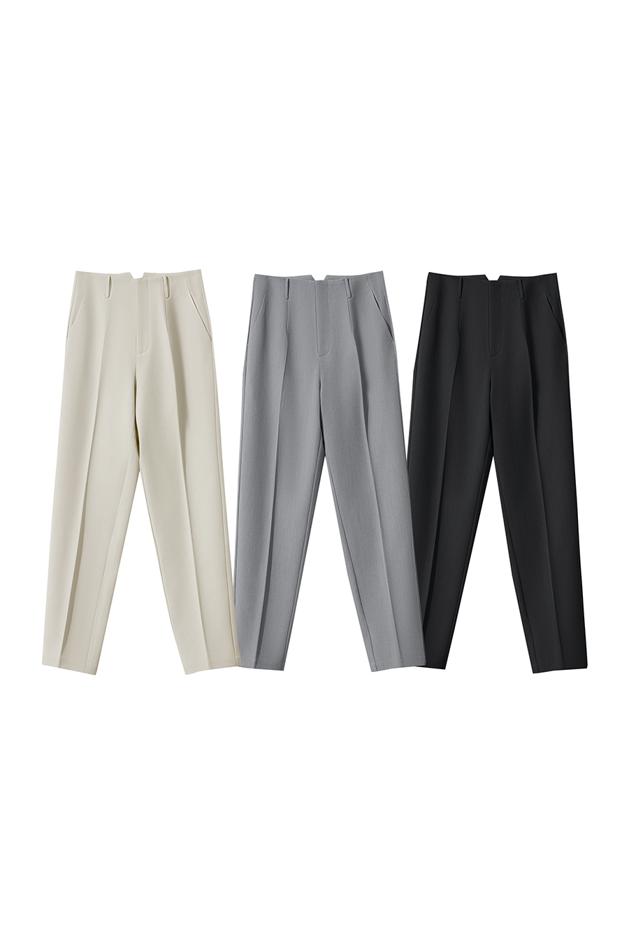 Wrinkle-resistant tapered casual trousers|AMII