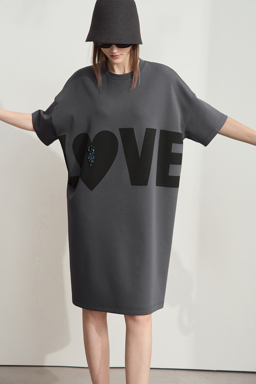 Air-layer T-shirt Dress