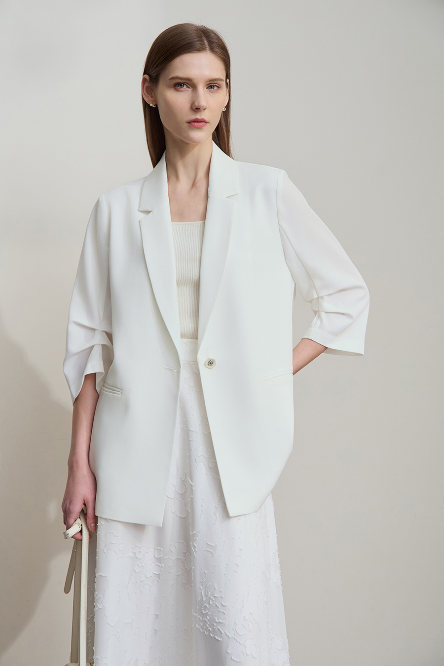 Notched Lapel Single-breasted Blazer