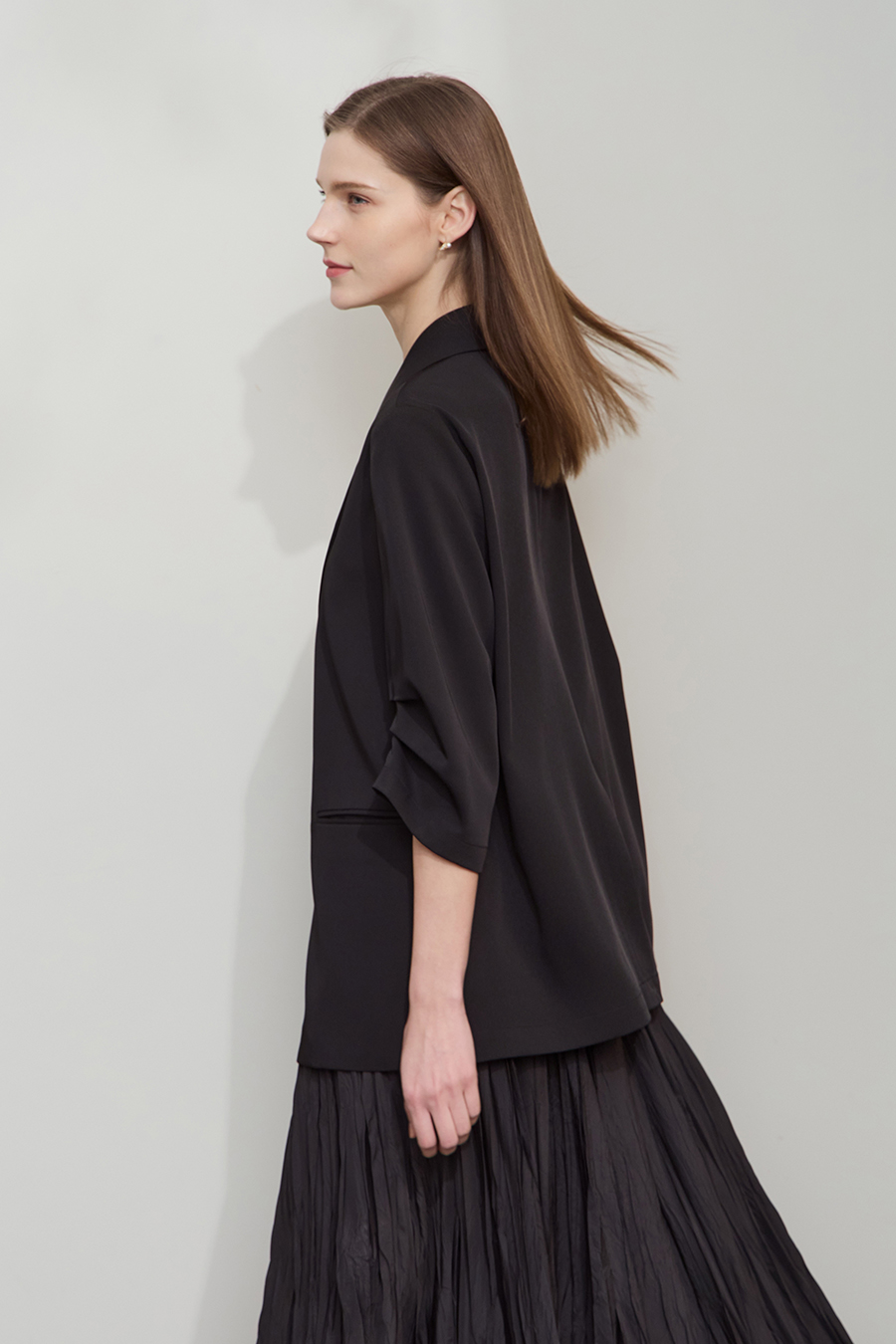 Notched Lapel Single-breasted Blazer