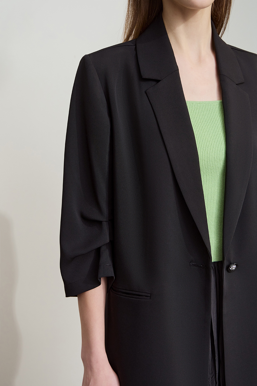 Notched Lapel Single-breasted Blazer