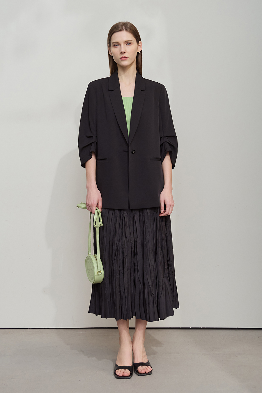 Notched Lapel Single-breasted Blazer