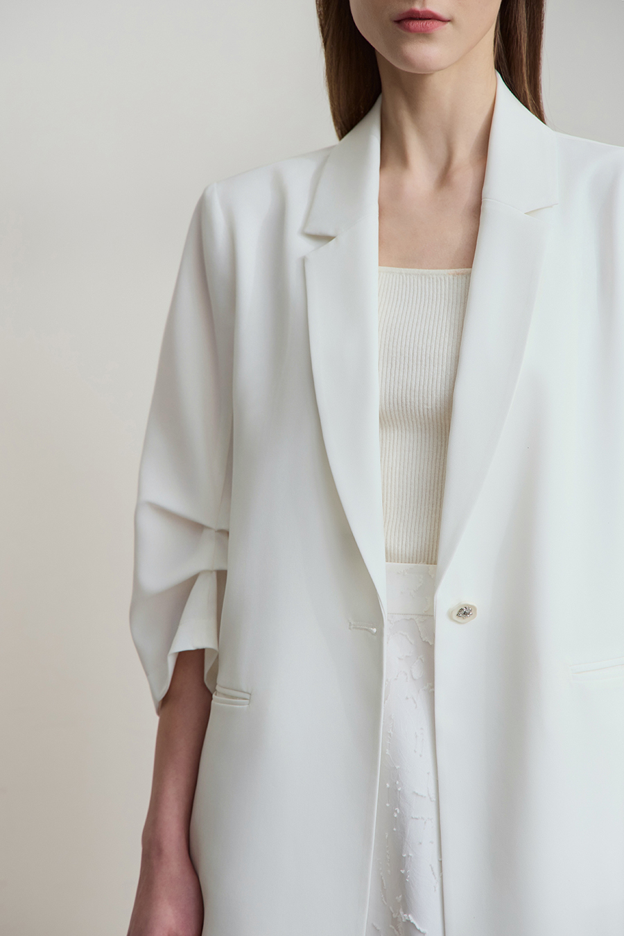 Notched Lapel Single-breasted Blazer