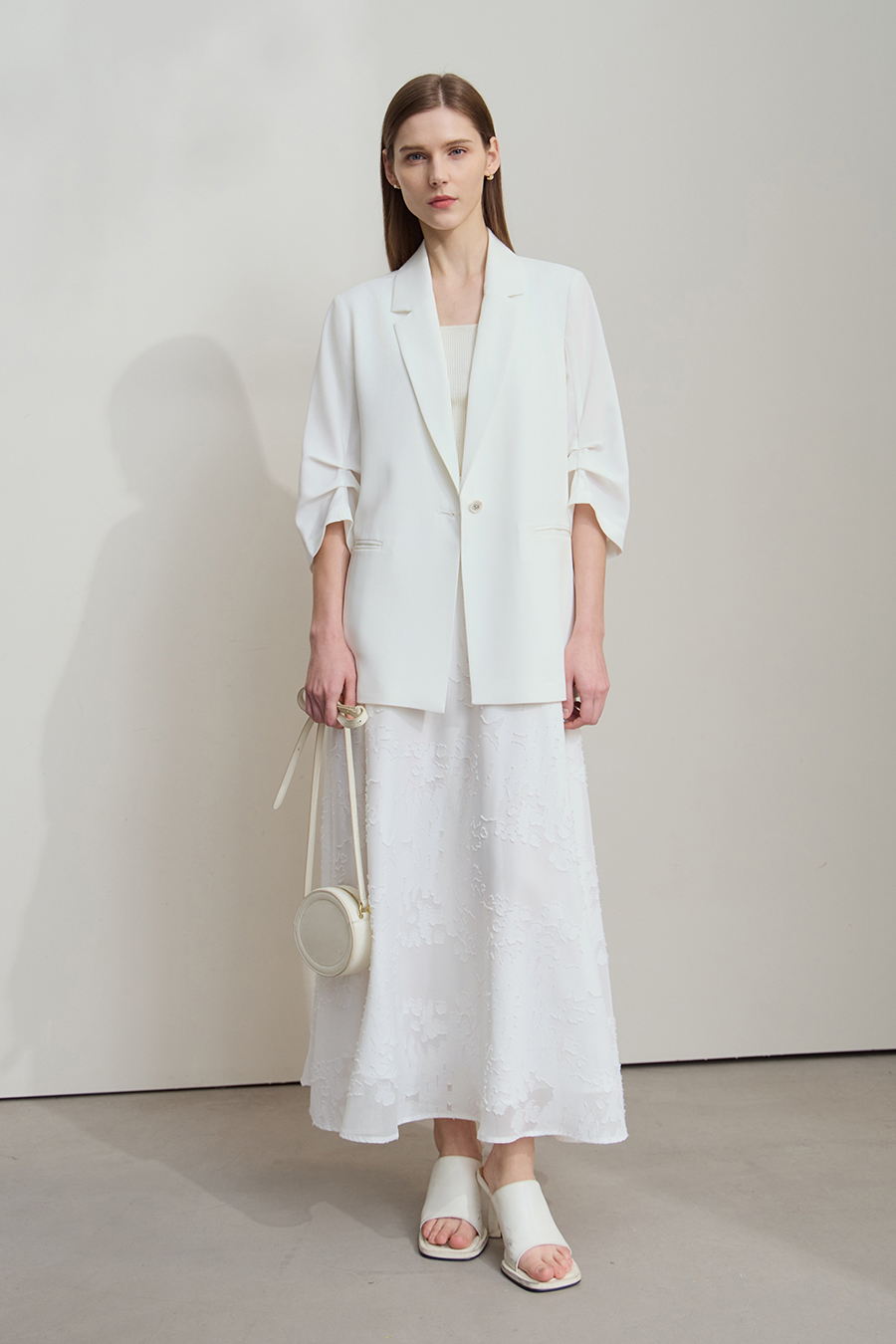 Notched Lapel Single-breasted Blazer