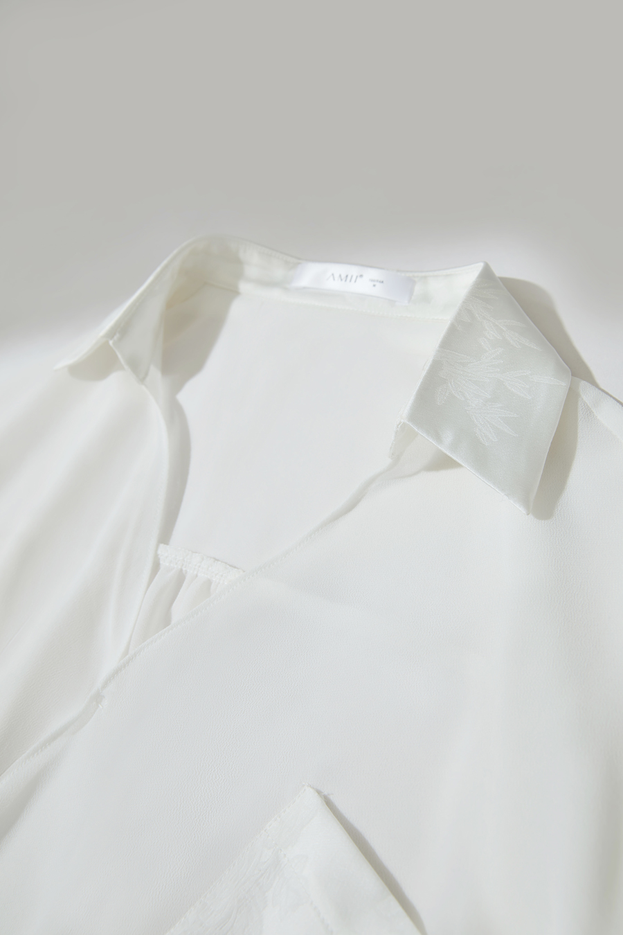 Sheer Drop-shoulder Chiffon Blouse