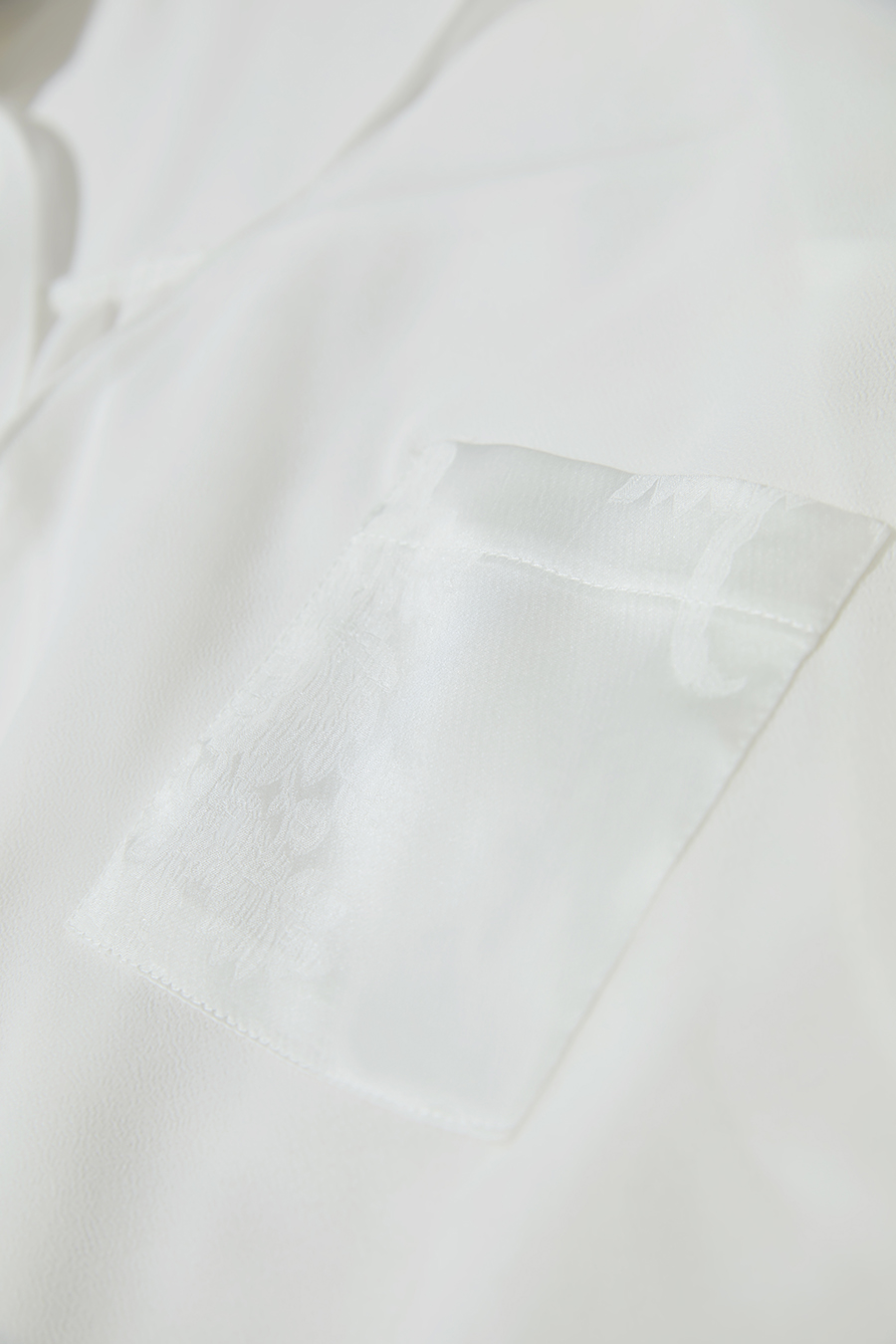 Sheer Drop-shoulder Chiffon Blouse