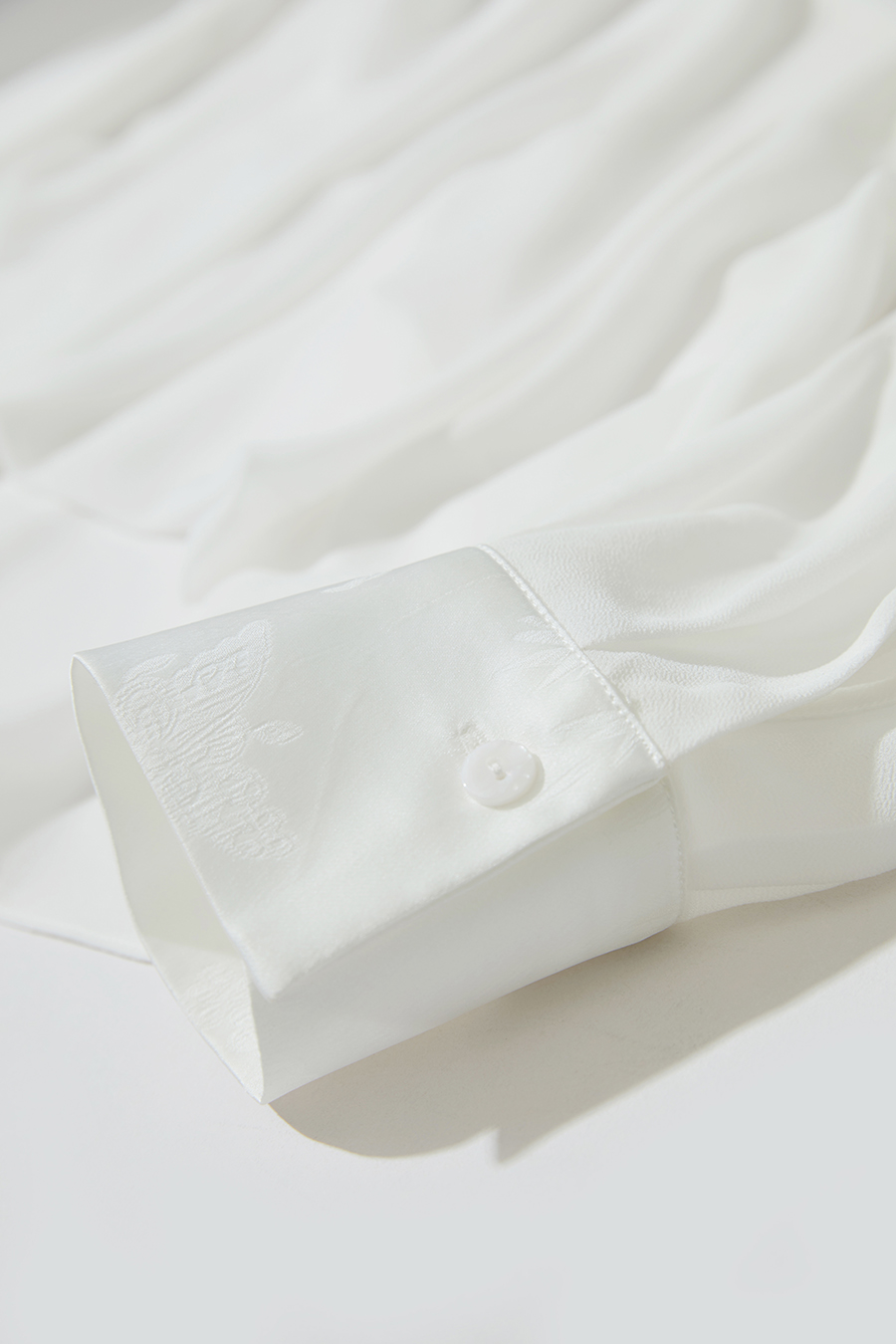 Sheer Drop-shoulder Chiffon Blouse