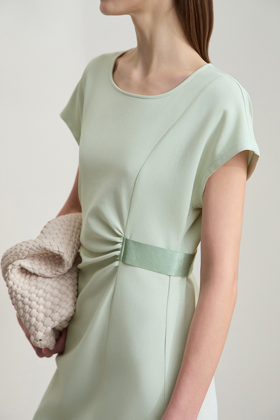 Waist-defined Slit Dress