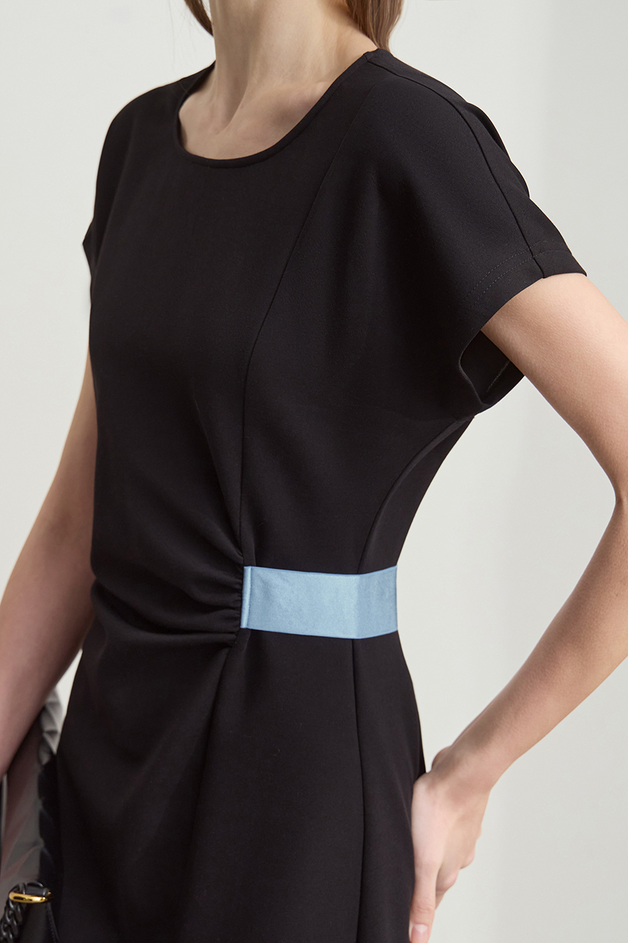 Waist-defined Slit Dress