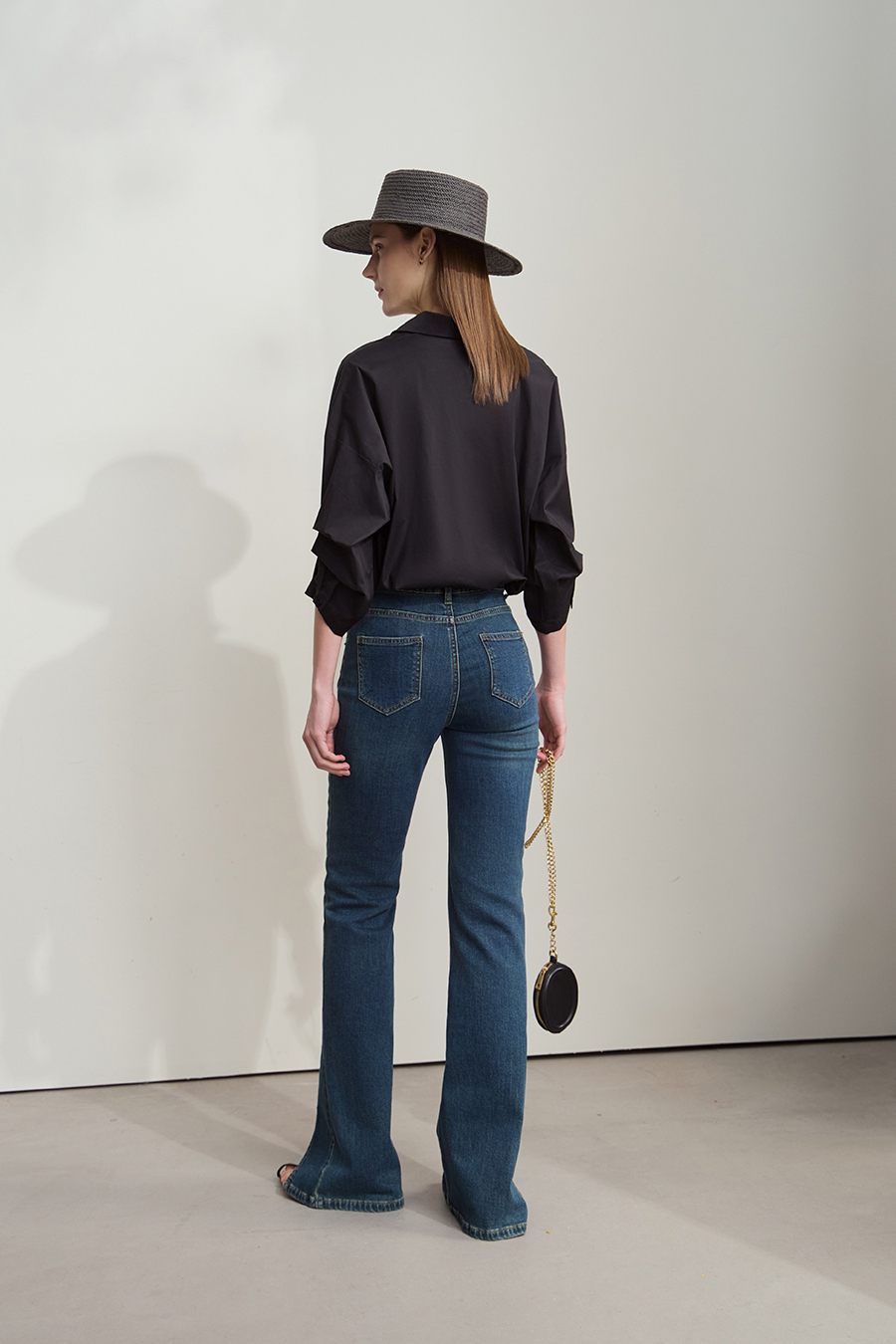 Pleated 3/4 Sleeve Shirt