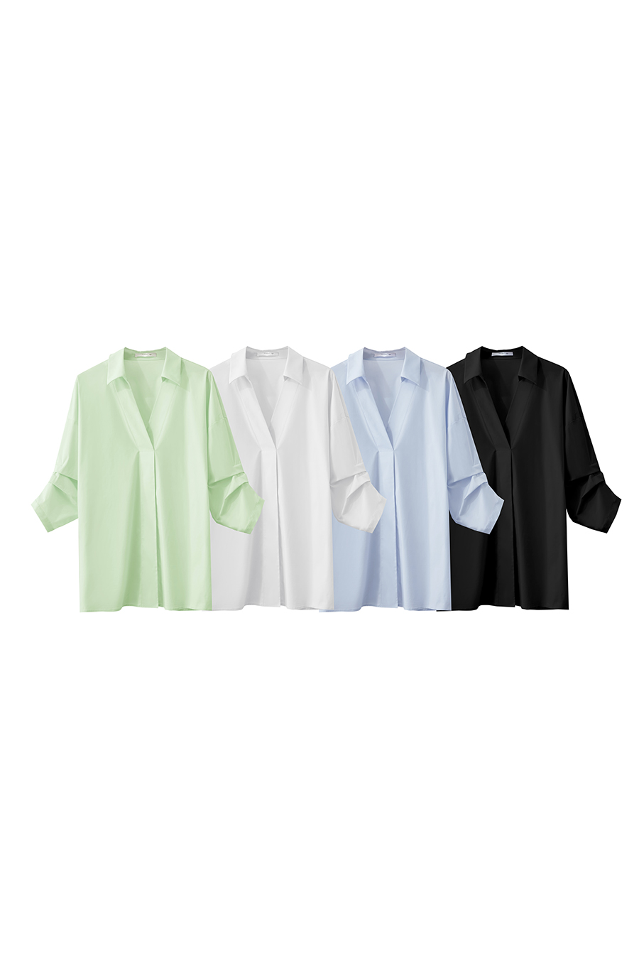 Pleated 3/4 Sleeve Shirt