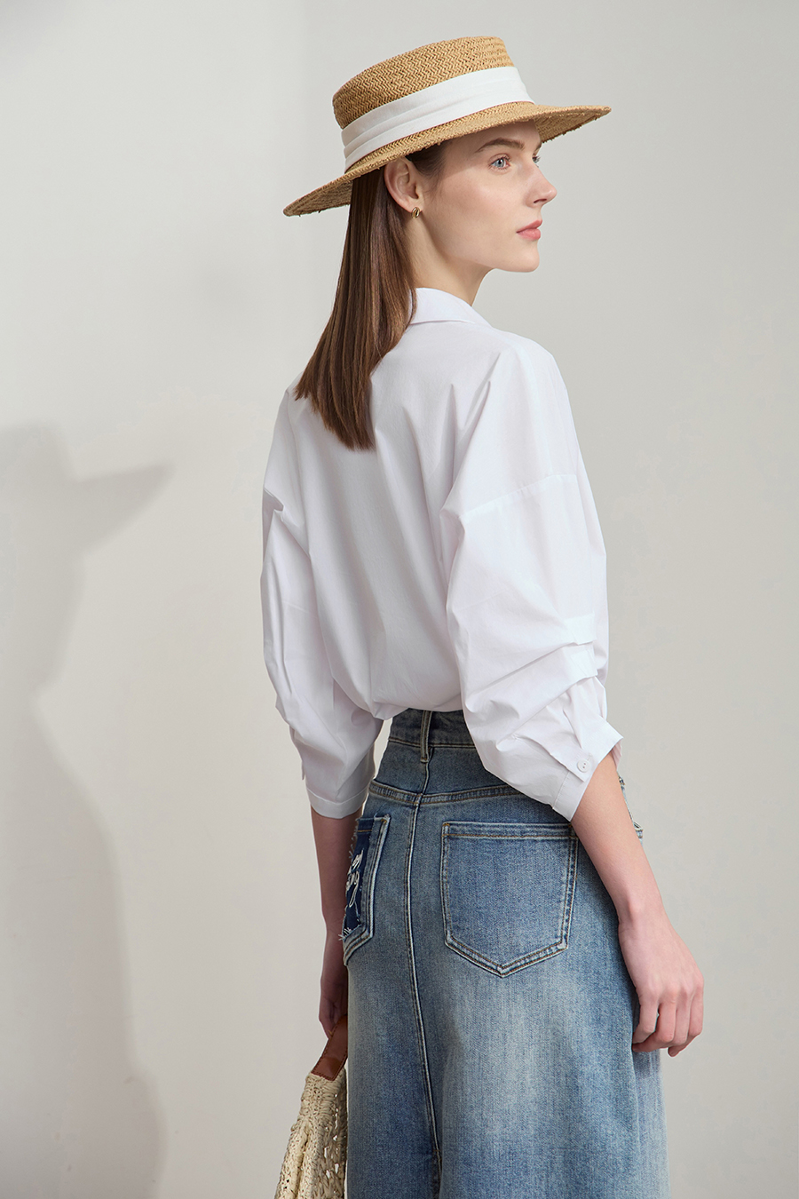 Pleated 3/4 Sleeve Shirt