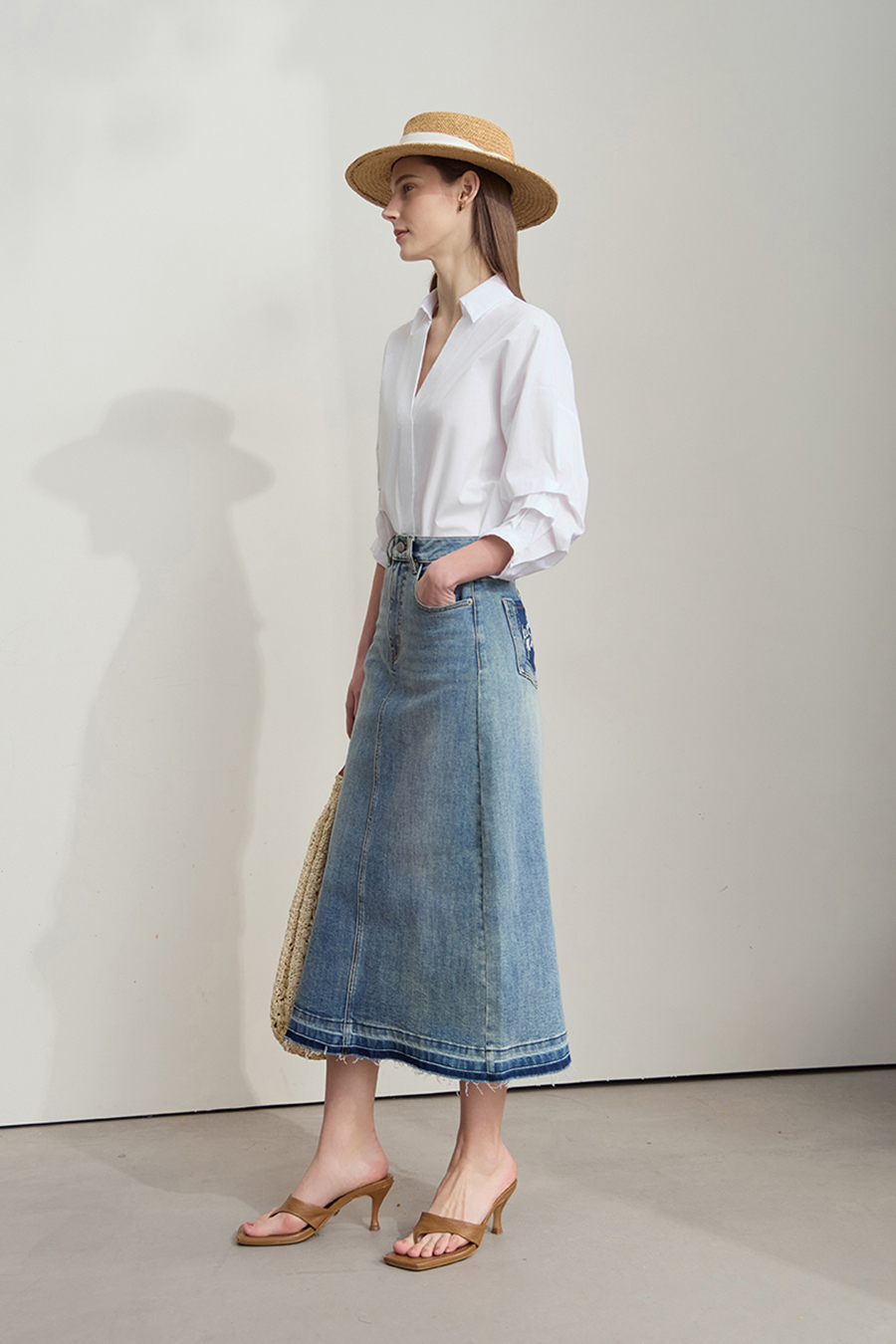 Pleated 3/4 Sleeve Shirt