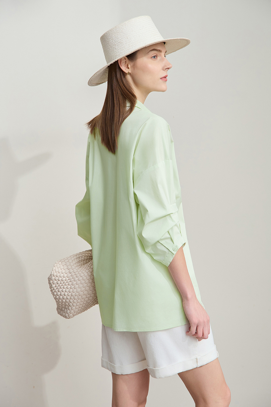 Pleated 3/4 Sleeve Shirt