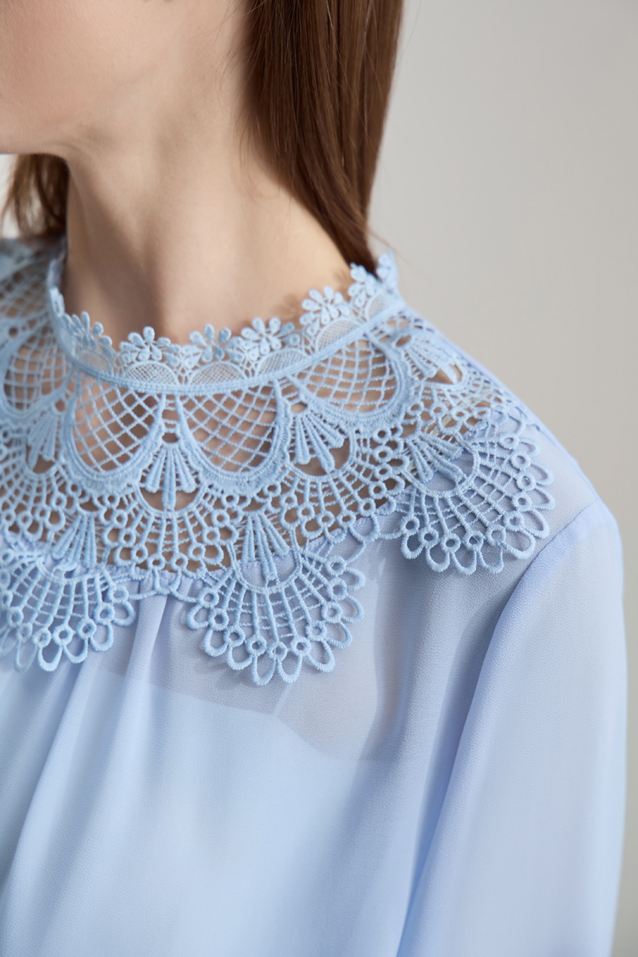 Lantern Sleeve Light Chiffon Blouse