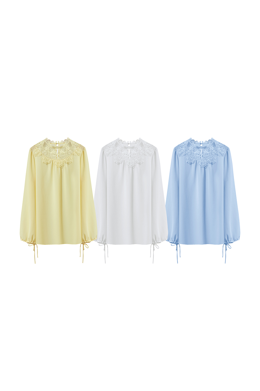 Lantern Sleeve Light Chiffon Blouse