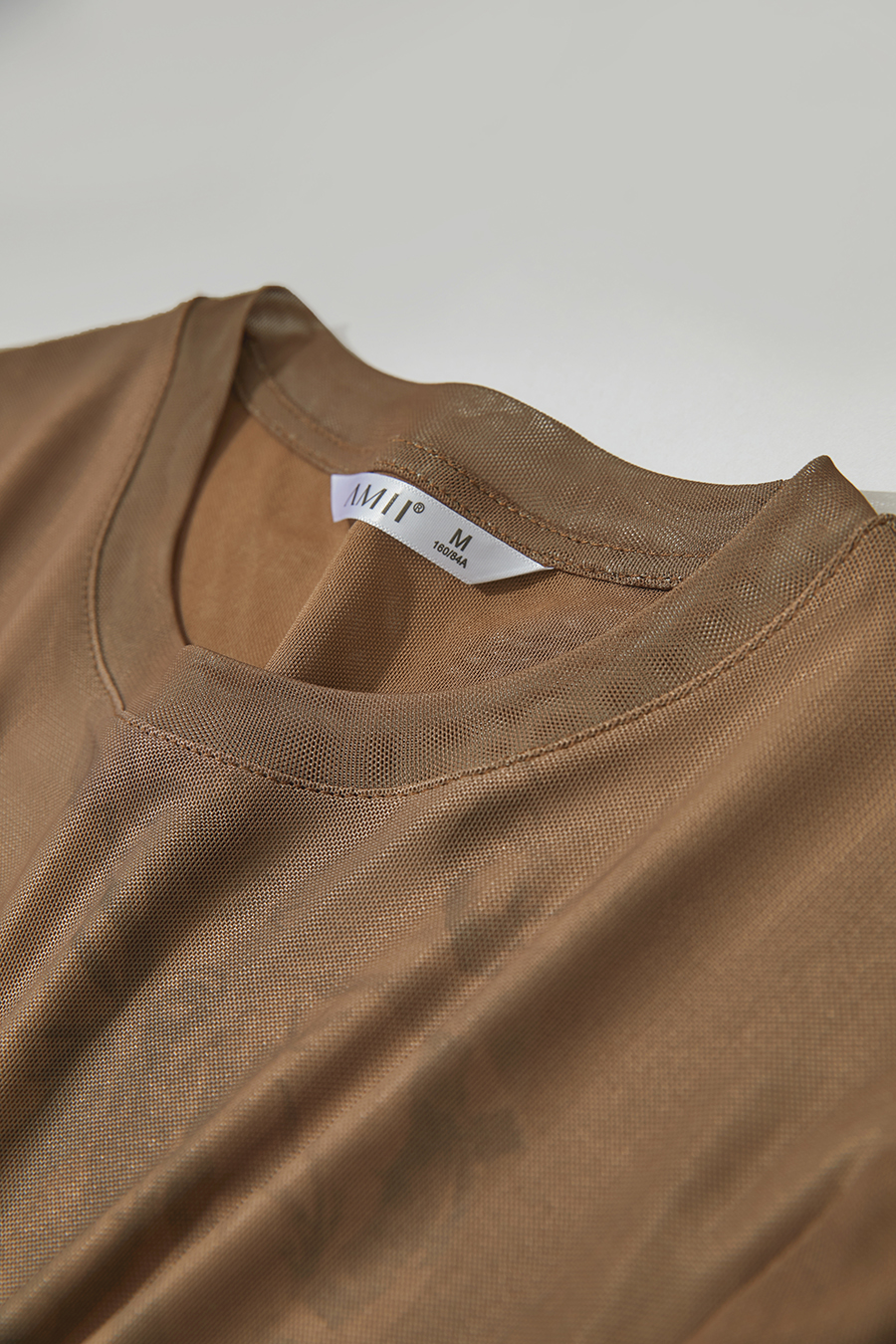 Crew Neck Printed Mesh T-shirt