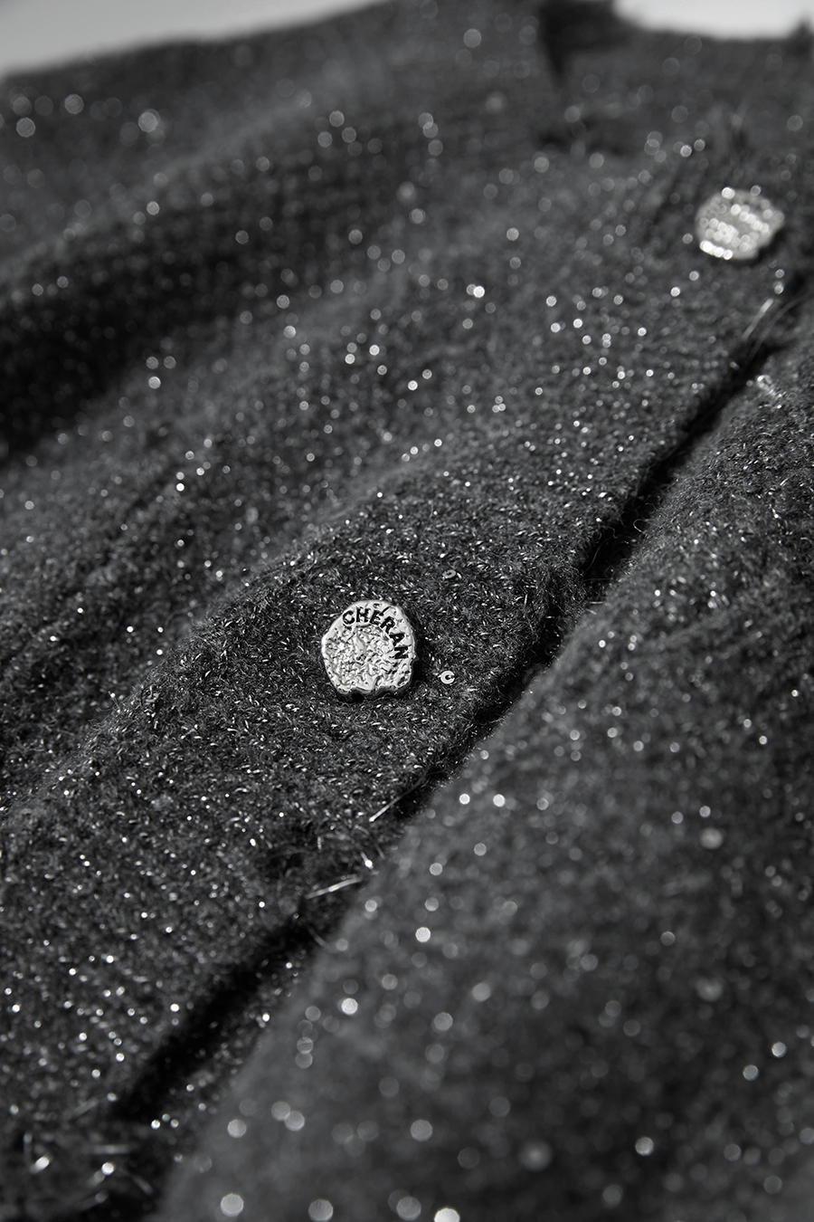 Tweed Sequin Knitted Cardigan|AMII-AMII.com