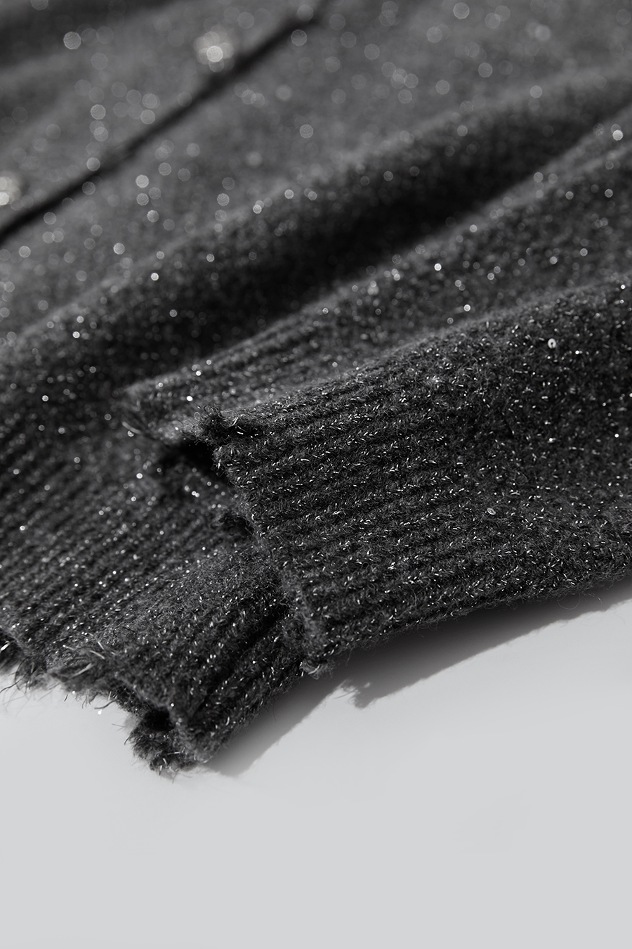 Tweed Sequin Knitted Cardigan|AMII-AMII.com