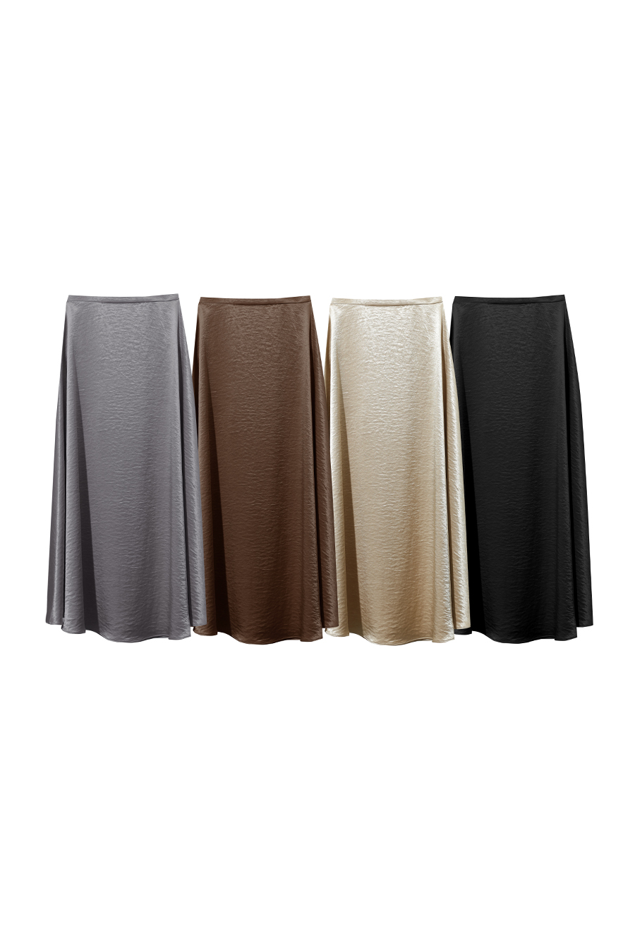Loose Long Satin Midi Skirt|AMII-AMII.com