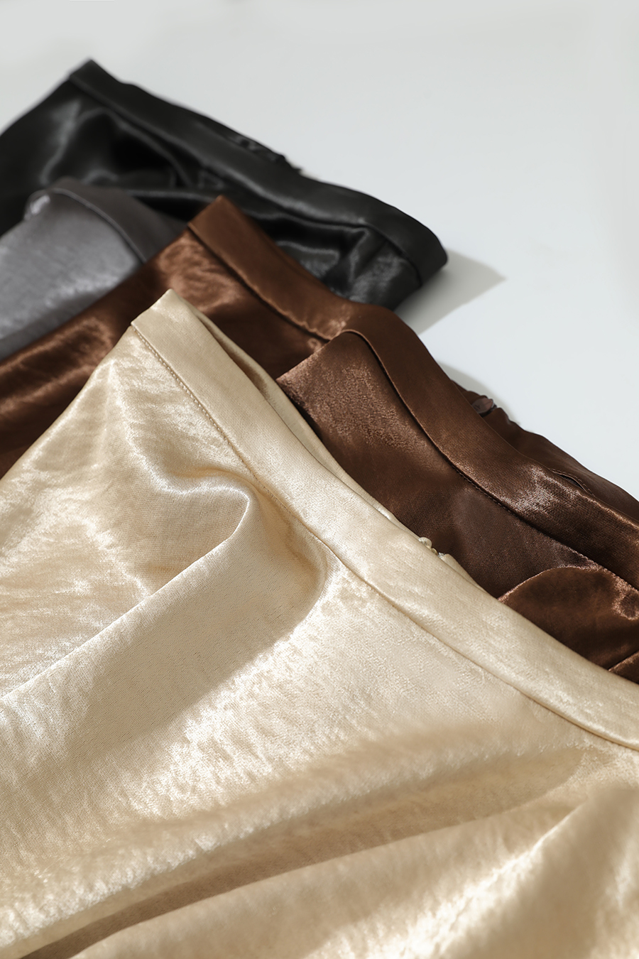 Loose Long Satin Midi Skirt|AMII-AMII.com