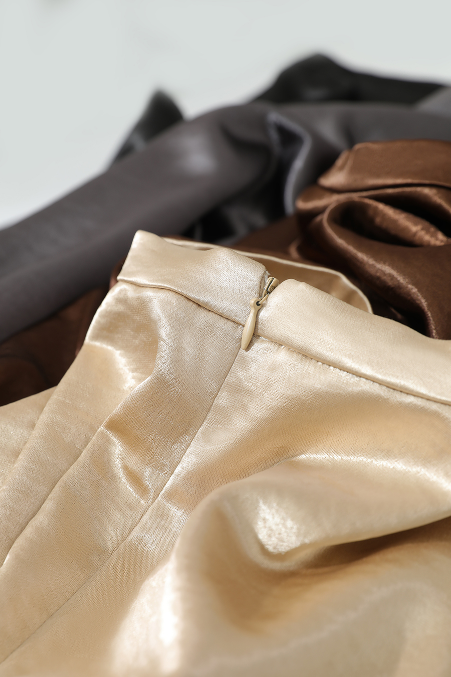 Loose Long Satin Midi Skirt|AMII-AMII.com