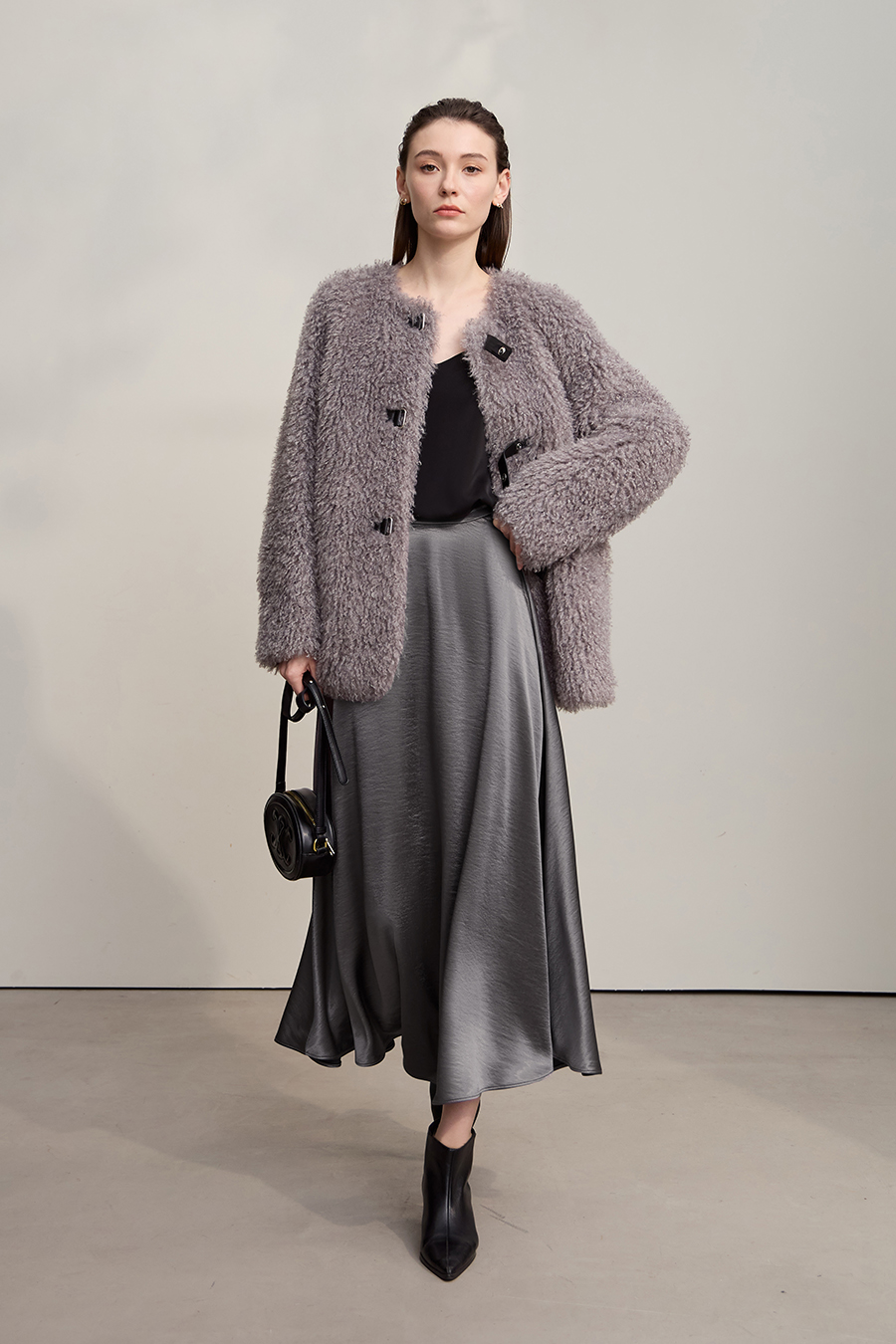 Loose Long Satin Midi Skirt|AMII-AMII.com