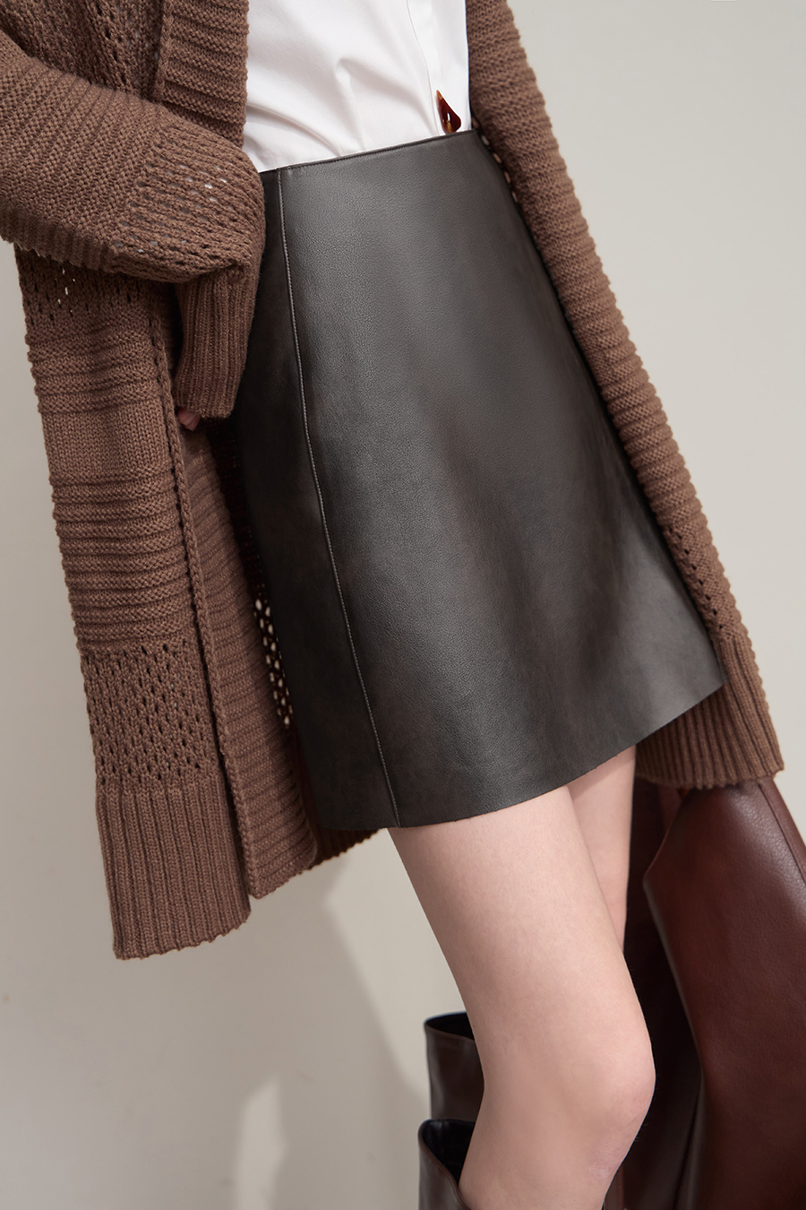 Eco-Friendly PU Leather Skirt