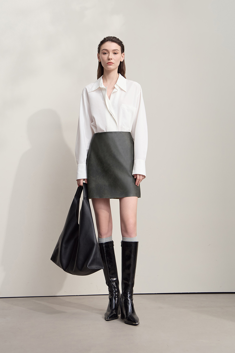 Eco-Friendly PU Leather Skirt