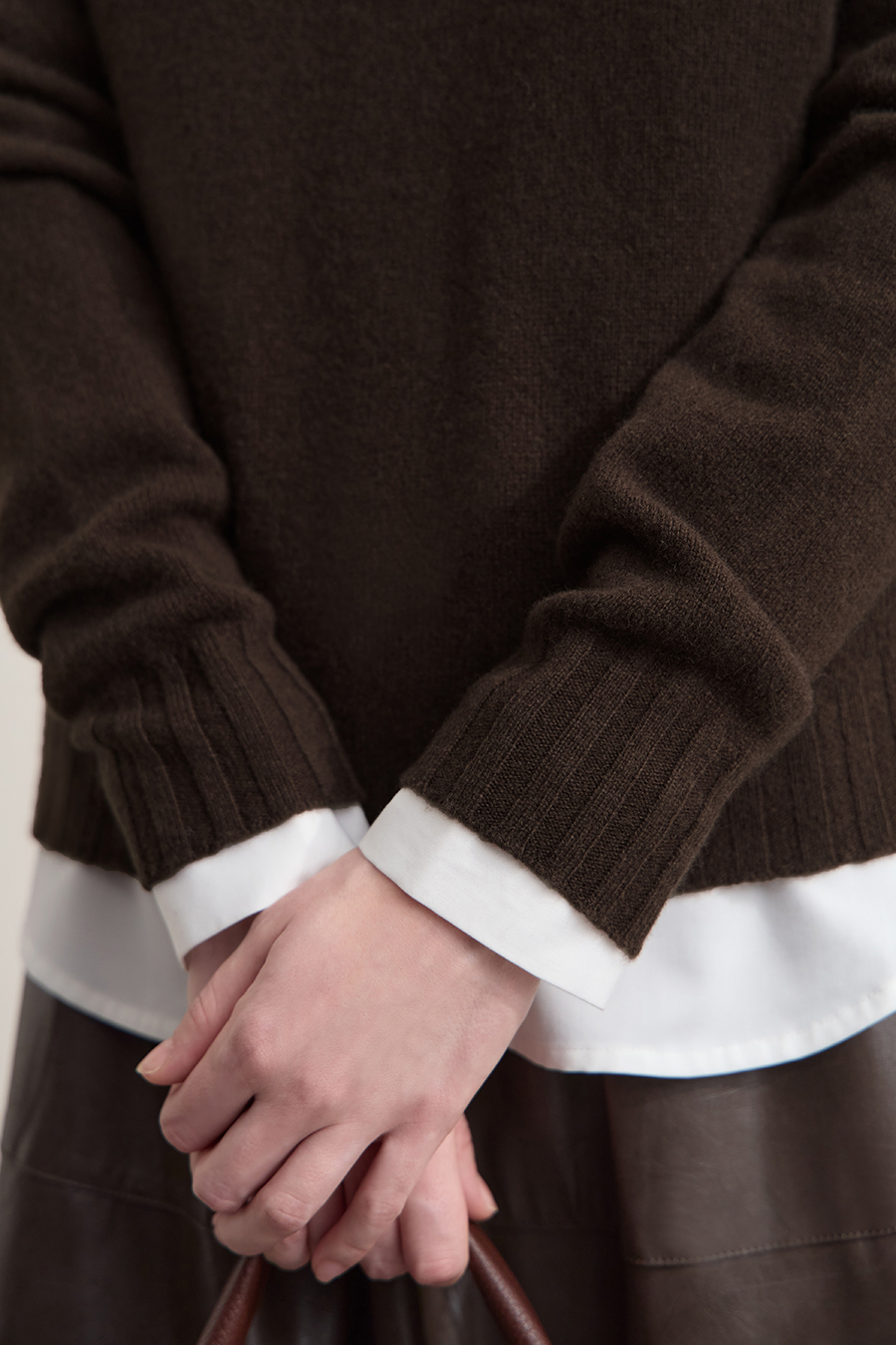 Crew Neck Solid Color Wool Sweater|AMII-AMII.com