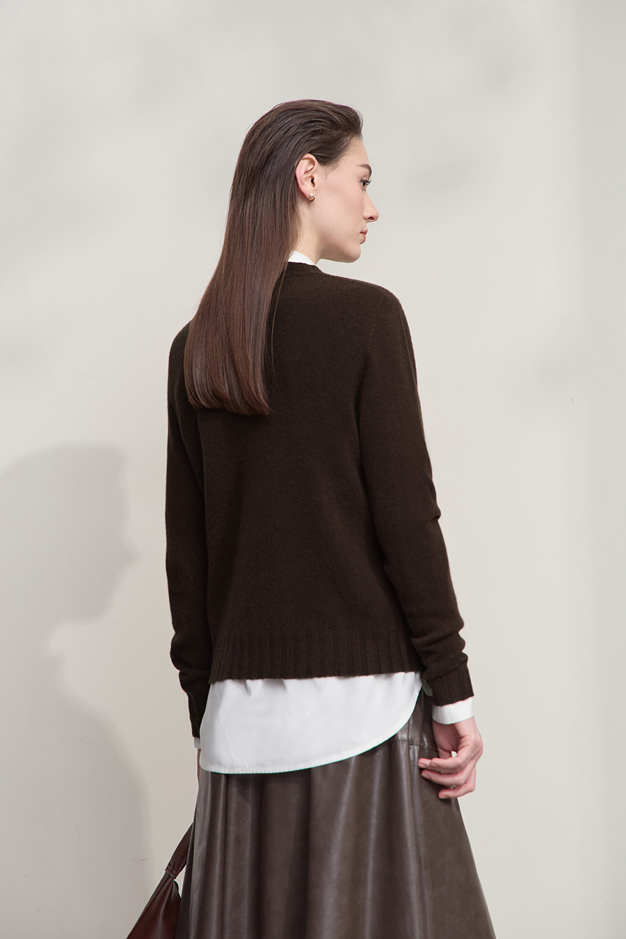 Crew Neck Solid Color Wool Sweater|AMII-AMII.com