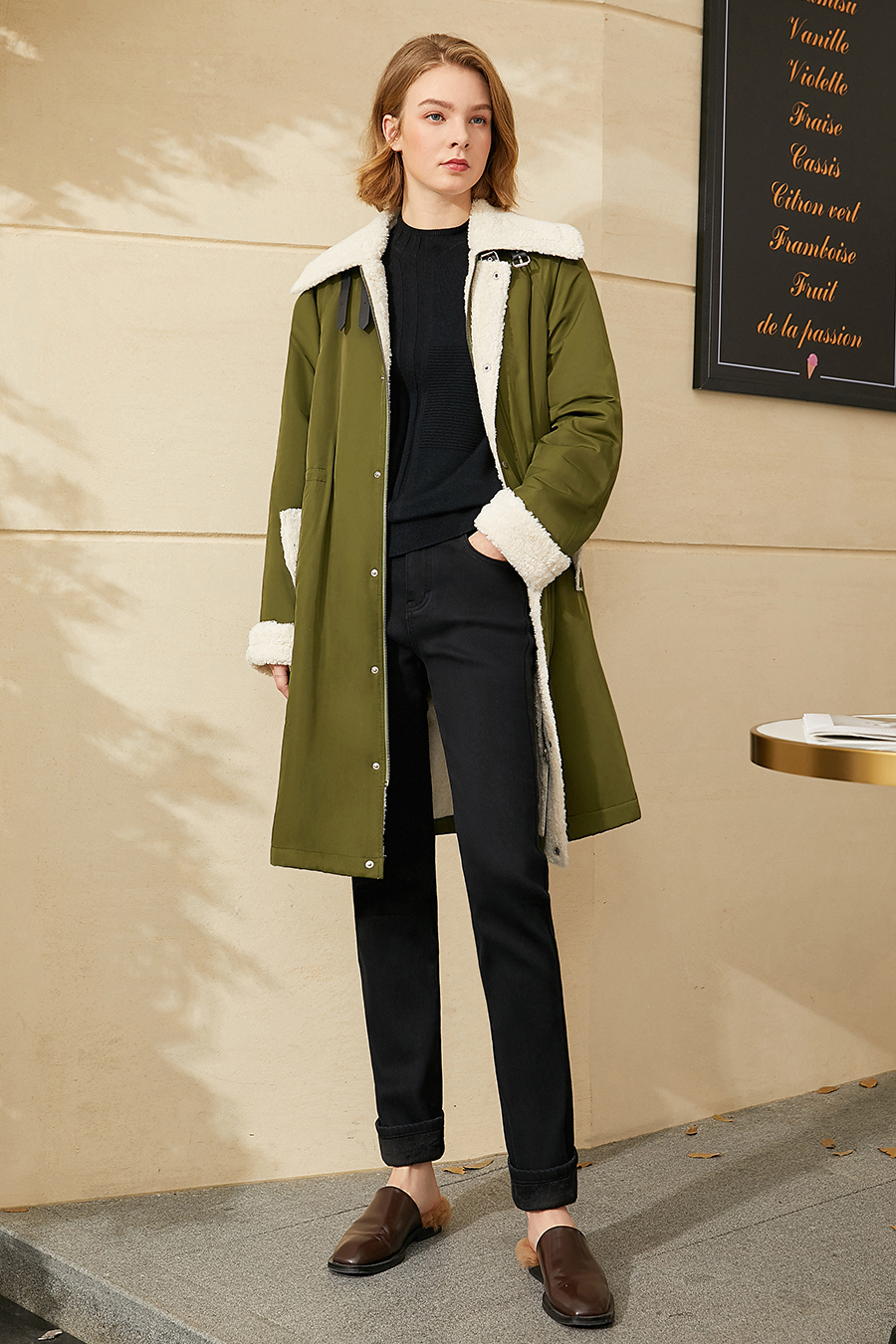 Slim Fleece - lined Denim Long Pants|AMII-AMII.com