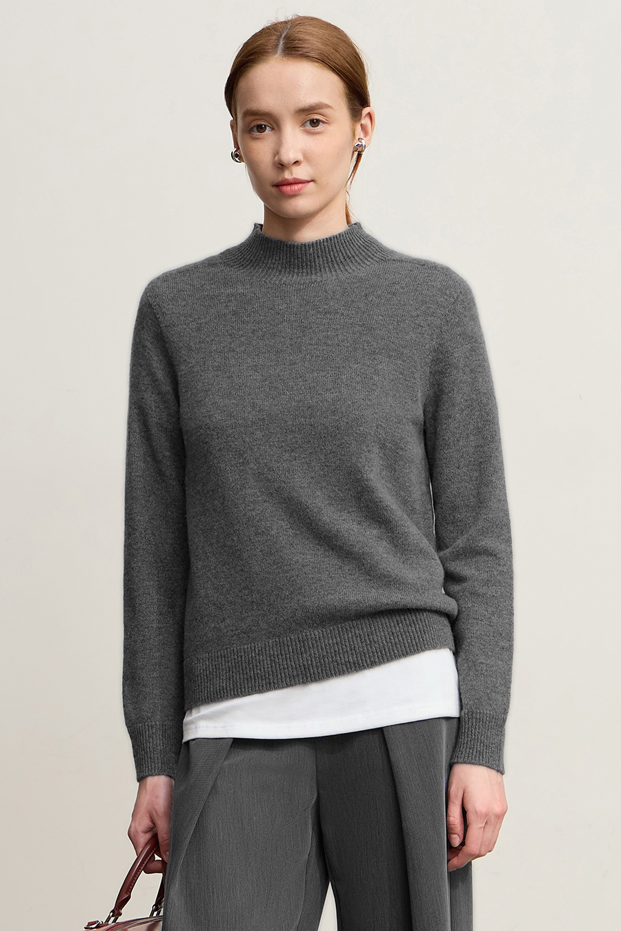 Seamless Integrated Mock Neck Sweater|AMII-AMII.com