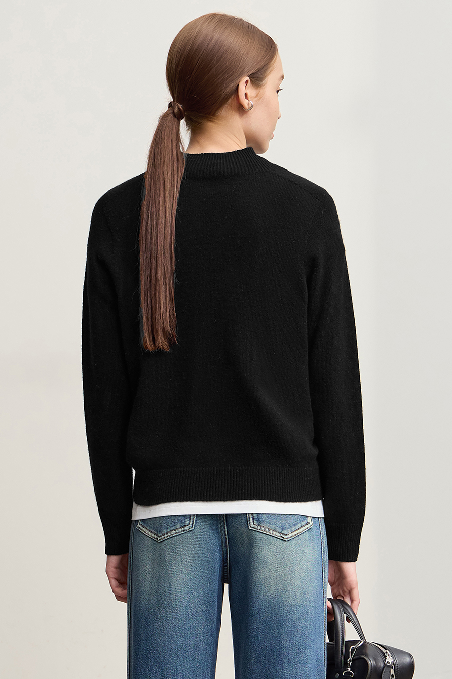 Seamless Integrated Mock Neck Sweater|AMII-AMII.com
