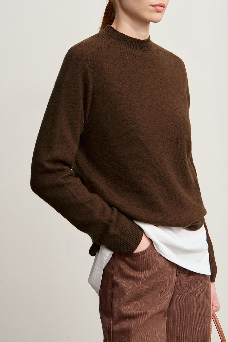 Seamless Integrated Mock Neck Sweater|AMII-AMII.com