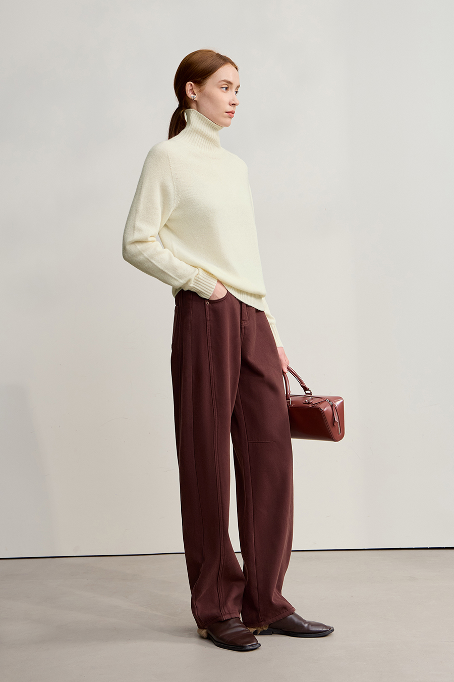 Seamless Integrated High Neck Sweater|AMII-AMII.com