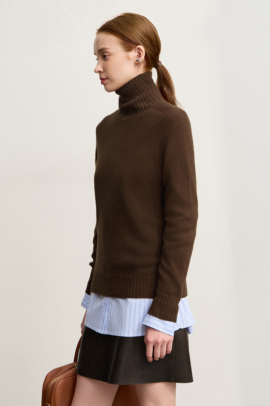 Seamless Integrated High Neck Sweater|AMII-AMII.com