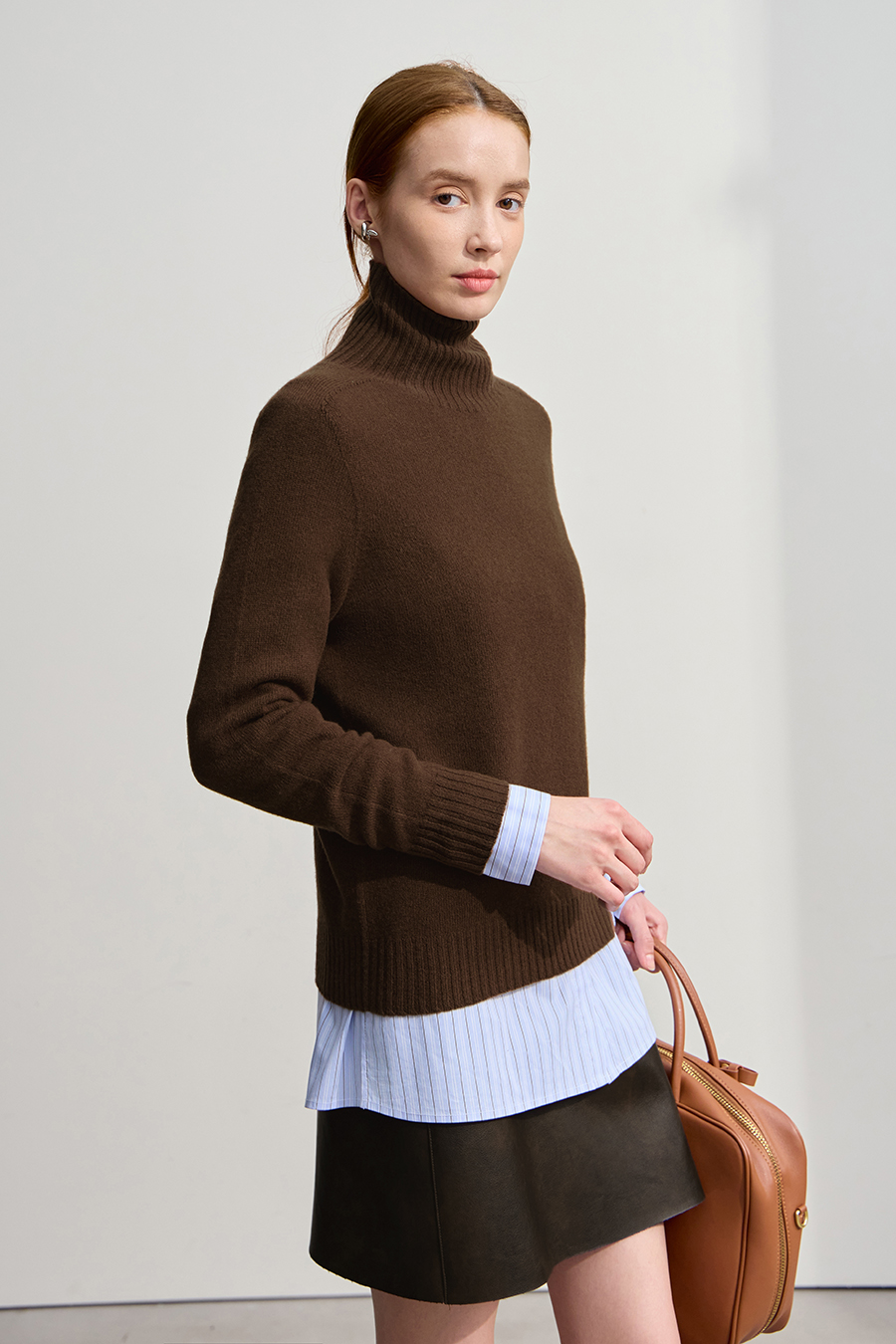 Seamless Integrated High Neck Sweater|AMII-AMII.com
