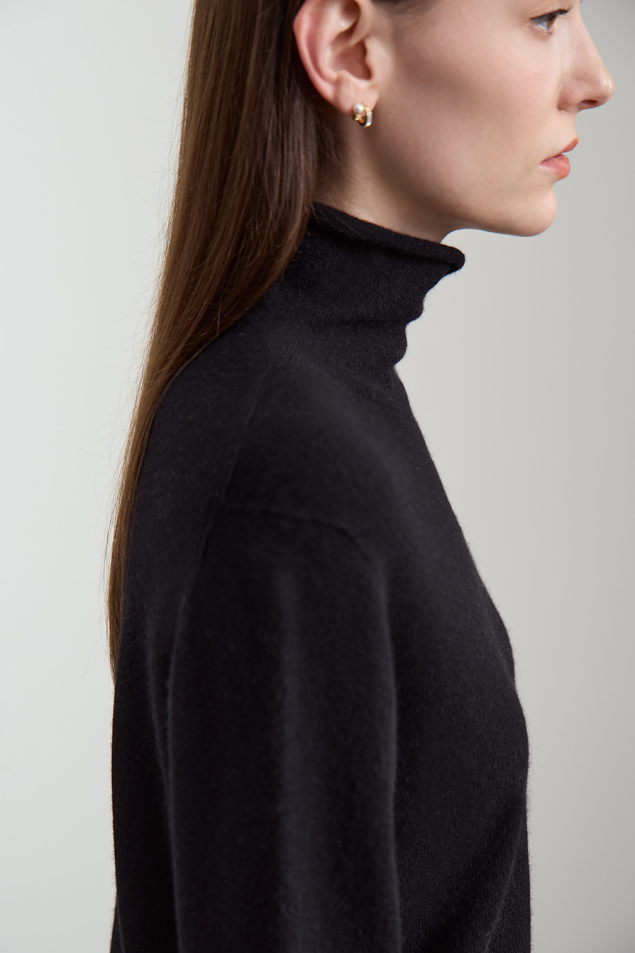 Turtleneck Seamless One-piece Sweater