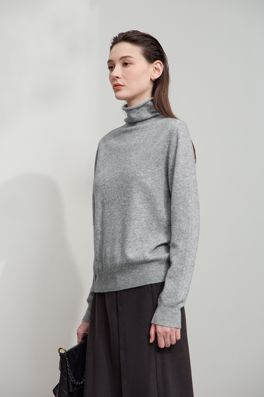 Turtleneck Seamless One-piece Sweater