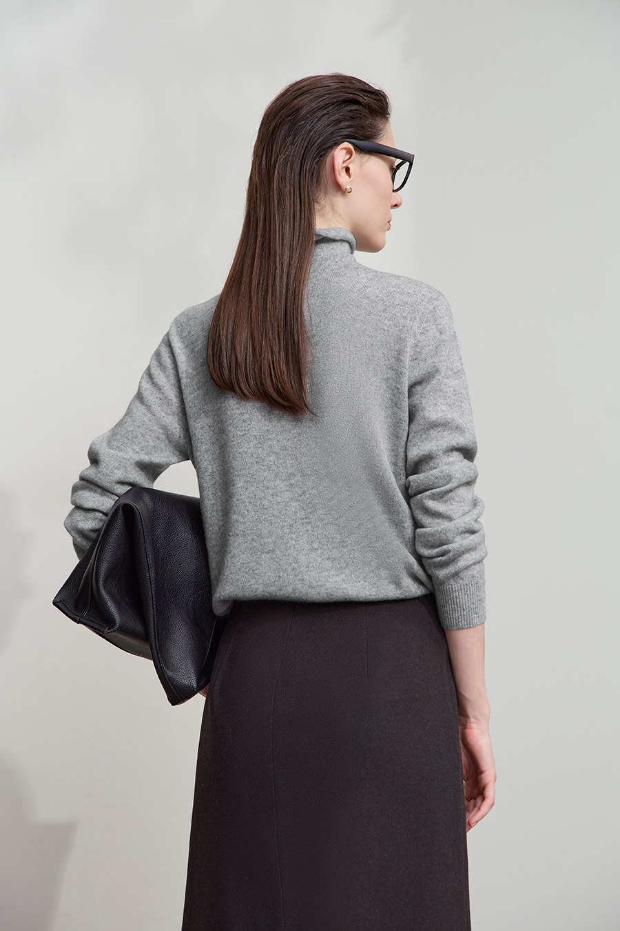 Turtleneck Seamless One-piece Sweater