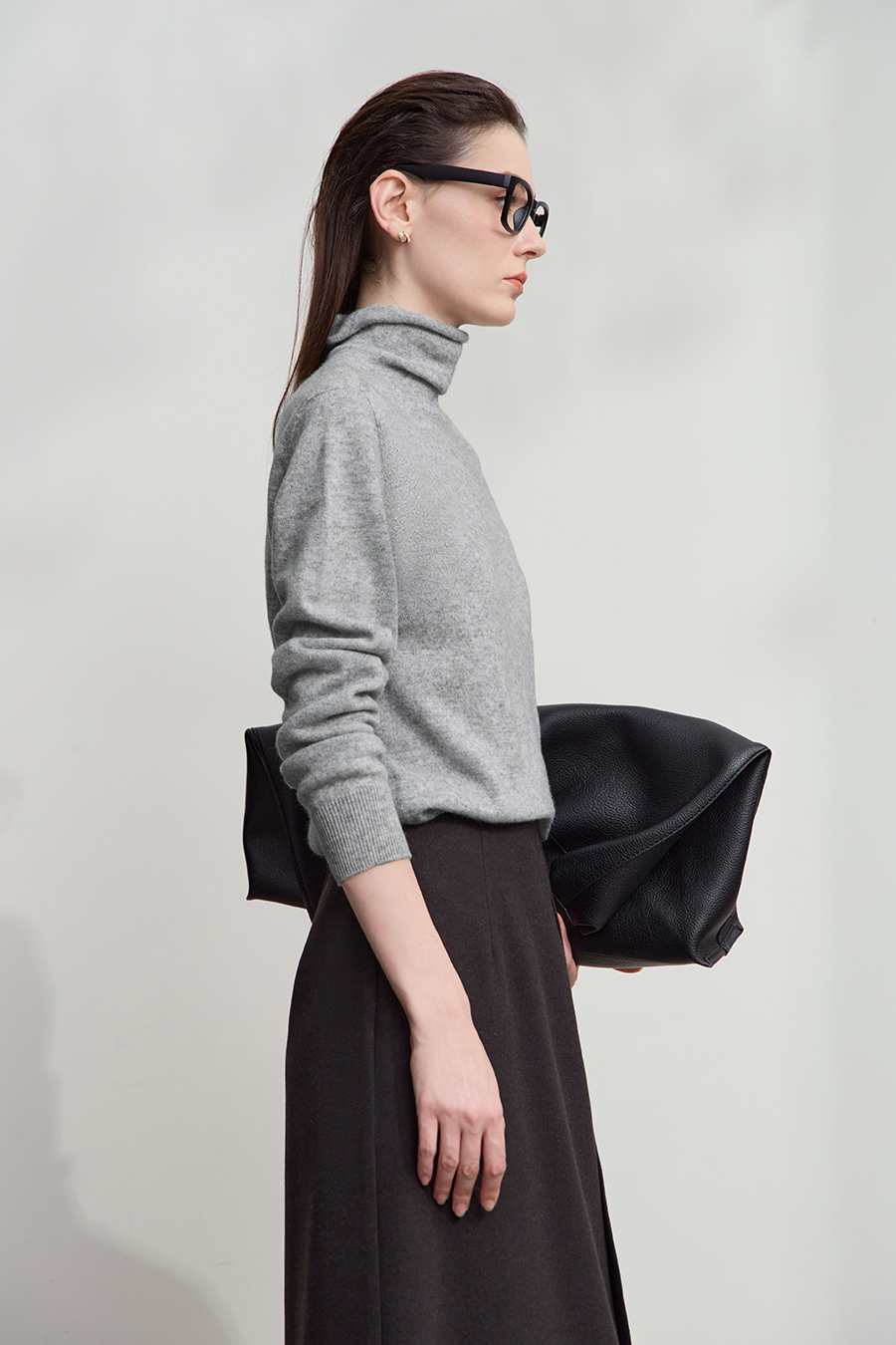 Turtleneck Seamless One-piece Sweater