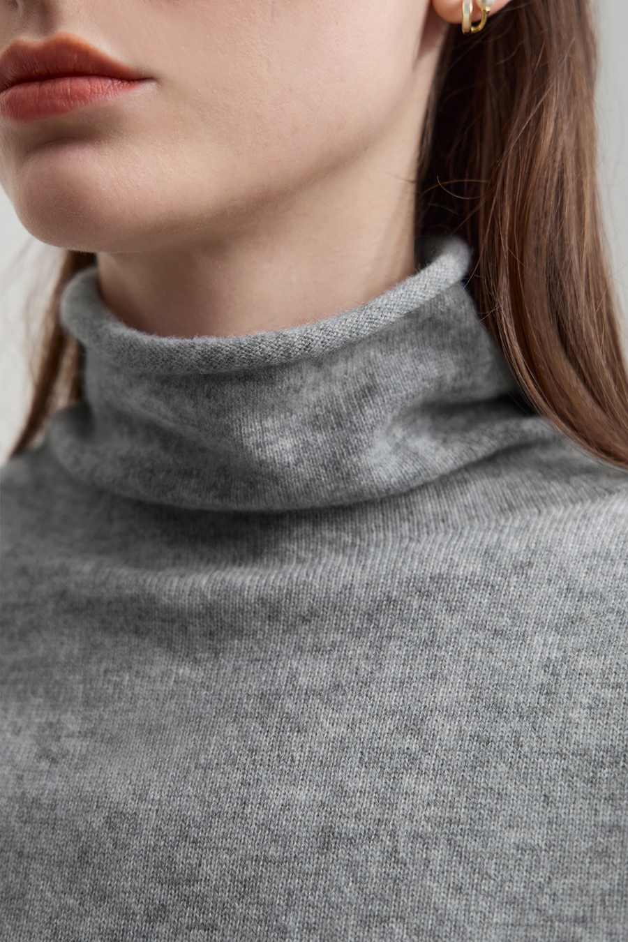 Turtleneck Seamless One-piece Sweater