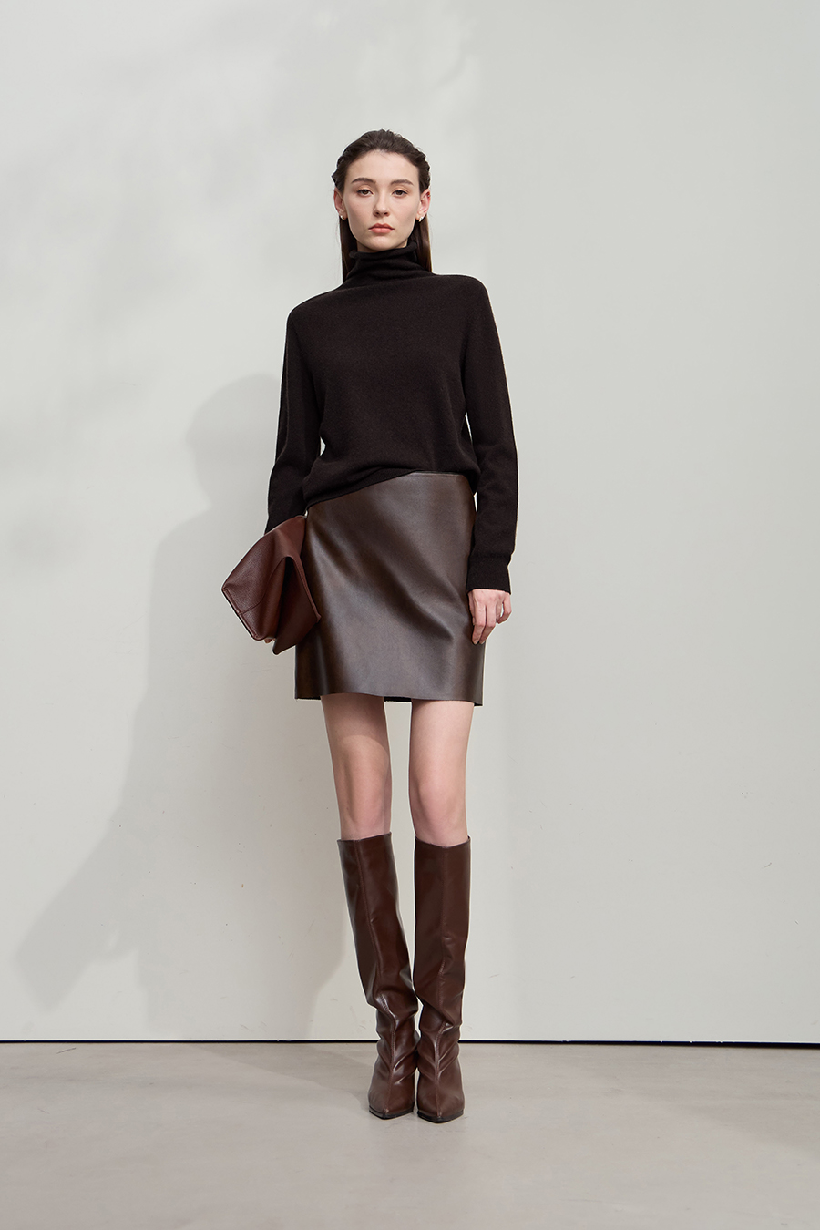 Turtleneck Seamless One-piece Sweater