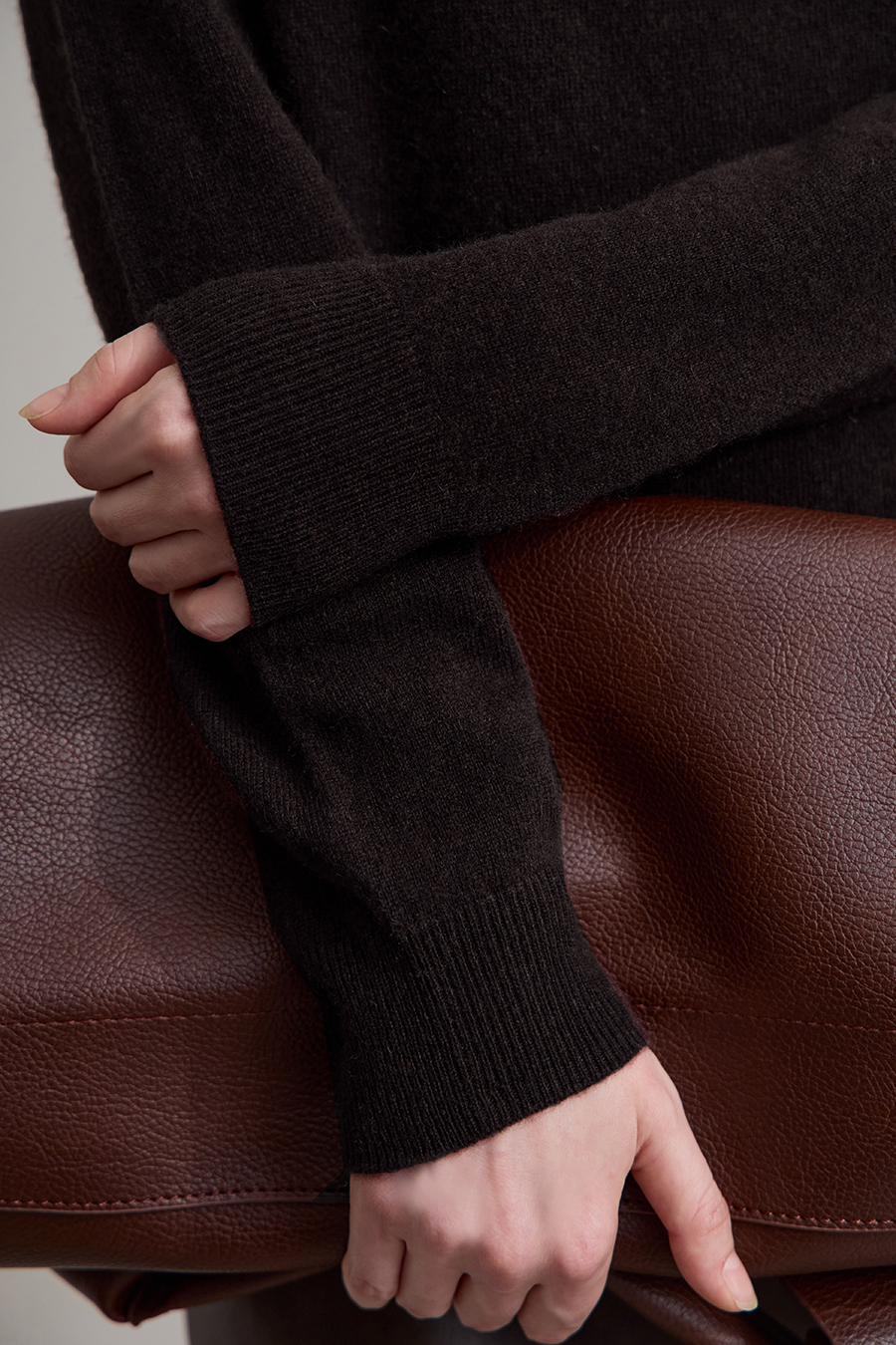 Turtleneck Seamless One-piece Sweater