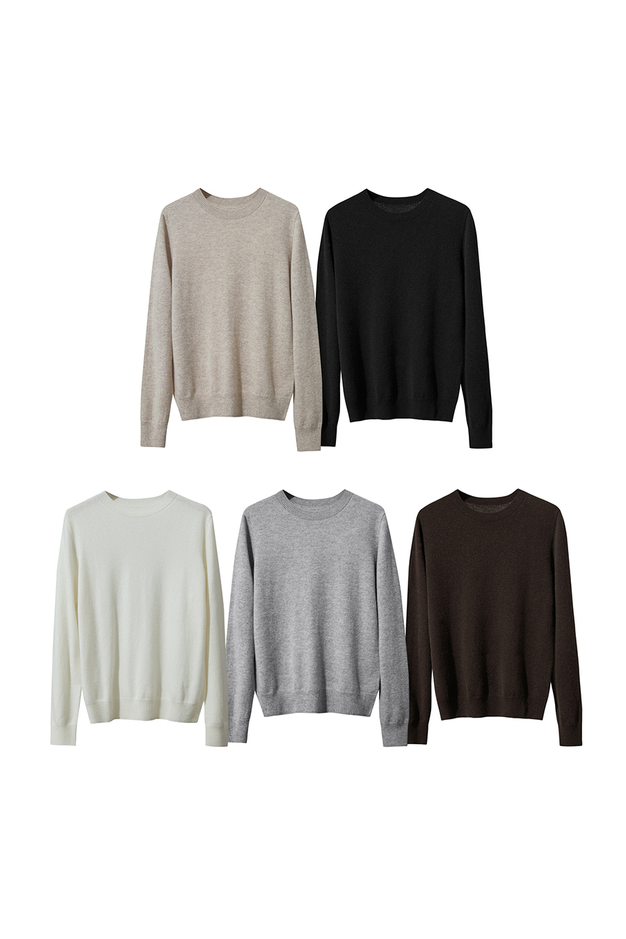 Crew Neck Seamless Knit Sweater